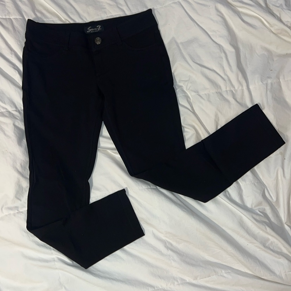 Black skinny jeggings from Seven for All Mankind